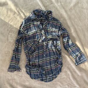 Plenty by Tracy Reese Anthropologie Plaid Tunic Button-Up Shirt